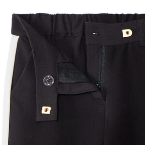 Pantalon droit uni à bandes latérales pour fille 