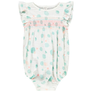 Combinaison courte sans manche en gaze de coton pour bébé fille 