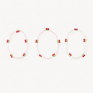 Lot de 3 bracelets fantaisie cerises pour fille 