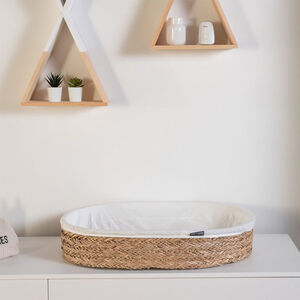 Panier à langer tressé avec matelas 70 x 50 cm 