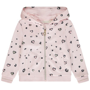Gilet à capuche imprimé fantaisie pour fille 