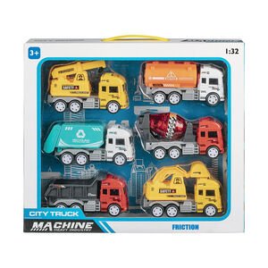 Coffret de 6 véhicules de services urbains à friction 