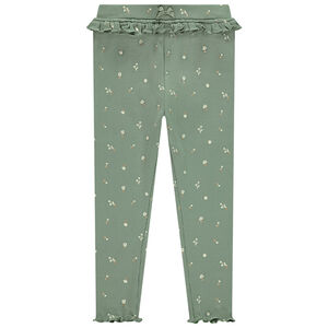 Caleçon long côtelé imprimé fantaisie pour bébé fille 