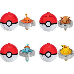 Pack toupie Pokémon Battle Spinner avec lanceur Poké Ball  