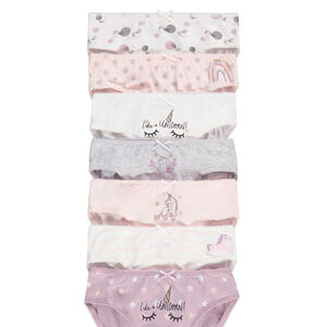 Lot de 7 culottes en jersey print licorne pour fille 