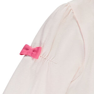 Ensemble salopette courte + t-shirt manches longues pour bébé fille 