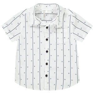 Chemise manches courtes rayée imprimé ancres pour bébé garçon 