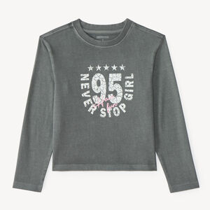 T-shirt manches longues fille effet délavé  