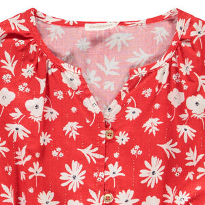 Blouse en twill scintillant imprimé fleurs pour fille 