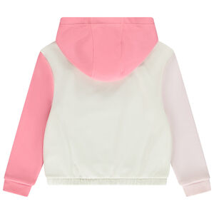 Sweat molleton effet color block print cœur fille 