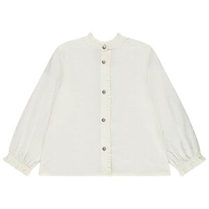 Chemise brodée à manches longues bouffantes pour fille 