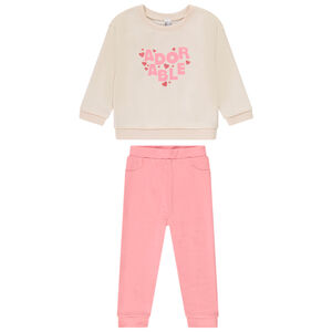 Ensemble jogging molletonné print cœurs pour bébé fille 