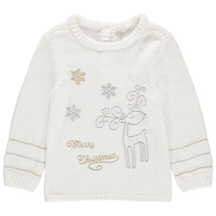 Pull Chenille A Broderies Esprit Noel Dorees Et Argentees Orchestra Fr