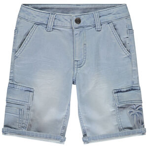 Bermuda cargo effet jean avec palmier en relief pour garçon 
