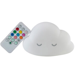 Veilleuse - Nuage avec télécommande - Blanc - 13,5 cm 