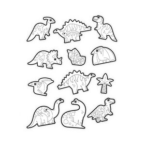 Set de 20 autocollants à colorier Dinosaures 