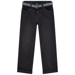 Jean droit effet used avec ceinture amovible pour garçon 