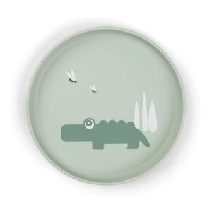 Assiette antidérapante Foodie Croco vert 