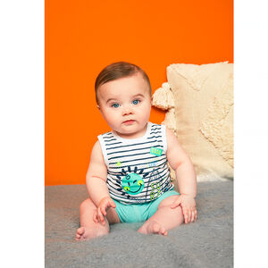 Débardeur en coton à rayures et print Smiley Baby 