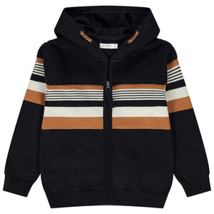 Gilet à capuche en tricot fantaisie pour garçon 