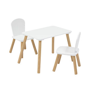 Ensemble table + 2 chaises pour enfant Alex blanc 