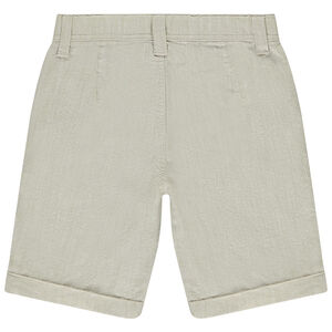 Bermuda uni en toile tissée garçon 