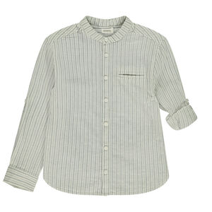 Chemise manches longues retroussables et rayée pour garçon 
