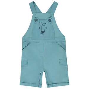 Salopette courte print ludique félin pour bébé garçon 