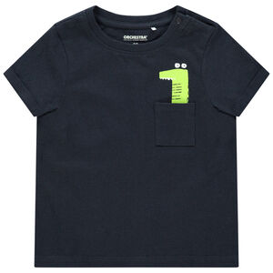 T-shirt manches courtes à poche et print dinosaure 