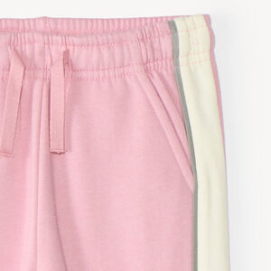 Pantalon de jogging rose fille à bandes contrastées  