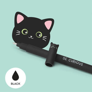 Stylo gel à encre noire effaçable Chat 
