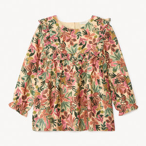 Tunique manches longues imprimé fleurs pour fille 