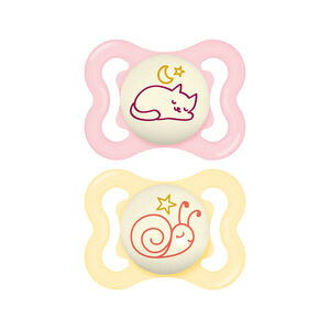 Lot de 2 sucettes silicone Suprême Nuit 2-6M (modèle aléatoire) 