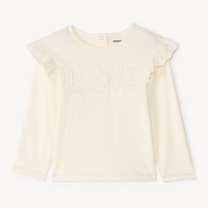 T-shirt manches longues avec détail de broderie anglaise pour bébé fille 