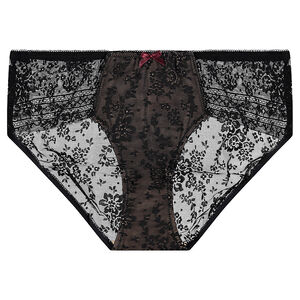 Culotte de grossesse en dentelle avec noeud satiné 