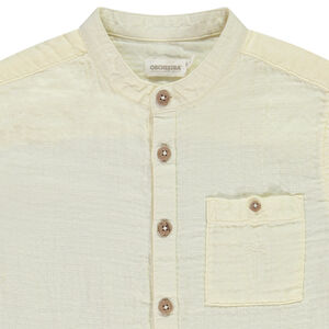 Chemise manches courtes unie en tetra pour garçon 