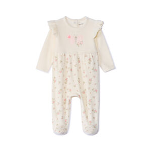 Dors-bien en velours effet 2 en 1 imprimé fleurs pour bébé fille 