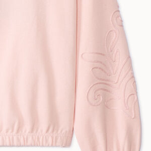 Sweat molleton uni avec cording aux manches pour fille 