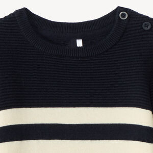 Pull en tricot rayé effet bi-matière enfant 