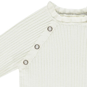 Pull chaussette en tricot côtelé avec jolis boutons pour fille 