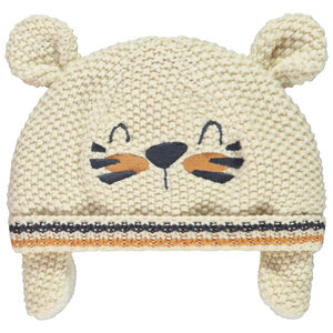 Bonnet tricot en sherpa avec oreilles 3D et broderies pour bébé garçon 