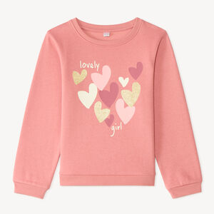 Sweat en molleton imprimé fantaisie pailleté pour fille 