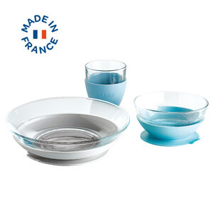 Set repas 3 pièces en verre - Jungle 