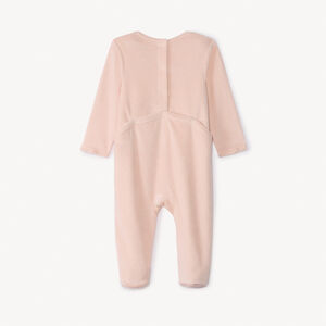 Dors-bien uni en velours à motif fantaisie pour bébé fille 