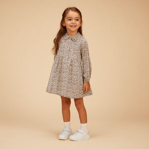 Robe chemise manches longues imprimé léopard pour bébé fille 