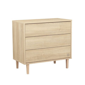 Commode 3 tiroirs Paloma aspect chêne sépia 