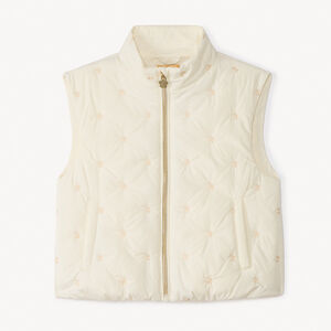 Doudoune sans manches à fleurs brodées pour fille 