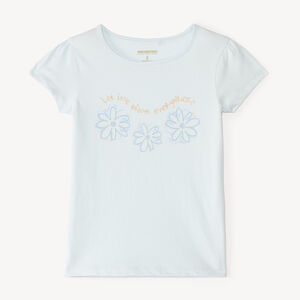 T-shirt manches courtes print pailleté pour fille 