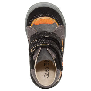 Bottillons en cuir avec empiècements contrastés 