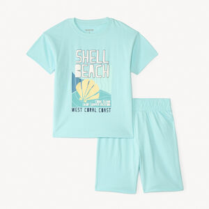 Set de pyjama court 2 pièces t-shirt + short print fantaisie pour garçon 